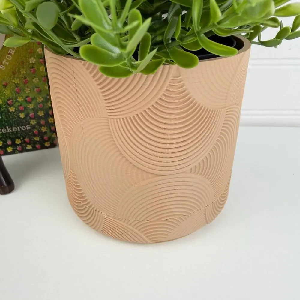Boho Desktop Planter, Indoor Plant Pot, Tabletop Planter, Art Deco Style